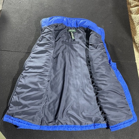 Lauren Ralph Lauren Diamond Quilted Vest Royal Blue w/ Black Zippered Size XL​ - Picture 5 of 10